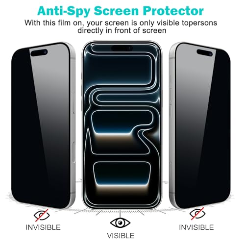 PEHAEL for iPhone 17 Pro Privacy Screen Protector+Camera Lens Protector