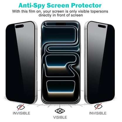 PEHAEL for iPhone 17 Pro Privacy Screen Protector+Camera Lens Protector