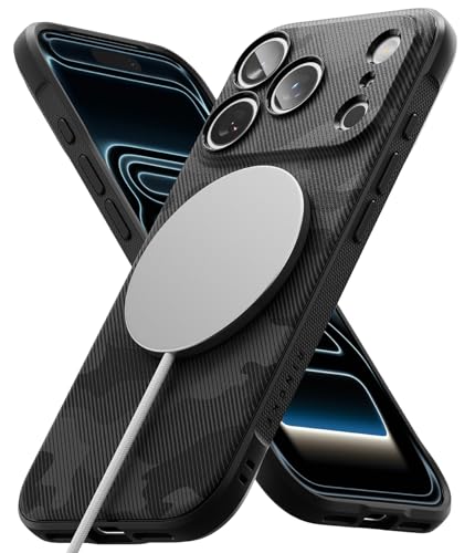 Ringke Onyx for iPhone 17 Pro Case, [Compatible with MagSafe] Oil & Dirt Resistant, Individual Lens Covers for Cameras, Non-Slip Enhanced Grip Lightweight Cover - Magnetic Camo Black - color: Magnetic Camo Black, size: iPhone 17 Pro