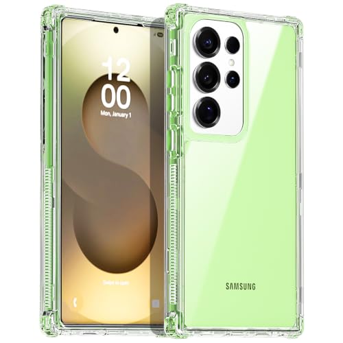 AICase for Samsung Galaxy S25 Ultra Case Clear,Heavy Duty Durable 3-Layer Crystal Transparent [Not Yellowing][Military Grade Drop Protection] Shockproof/DropProof Protective for S25 Ultra 6.9" 2025_2 - color: Neon Green 3 in 1, size: Samsung Galaxy S25 Ul