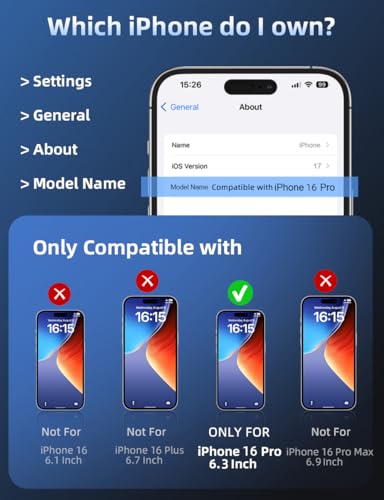 ruwa Privacy Screen Protector for iPhone 16 Pro [2-Pack] Anti-Peep Tempered Glass Film with Easy Installation Frame - size: for iPhone 16 Pro-6.3 inch 2-Pack
