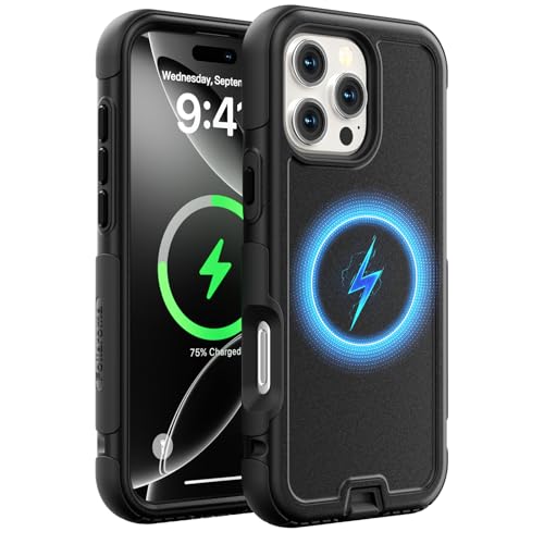 Follaroma for iPhone 16 Pro Max Case, Compatible with MagSafe, Heavy Duty Shockproof Protective Phone Case, Anti-Drop Protection, Dual Layer Magnetic Phone Cover for iPhone 16 Pro Max, 6.9", Black - color: Black, size: iPhone 16 Pro Max 6.9''