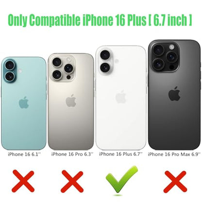Wireless Charging Case for iPhone 16 Plus, 12000mAh High Capacity Portable Rechargeable Battery Case Qi Wireless Charging Compatible with iPhone 16 Plus (6.7 inch) Extended Battery Charger Case-Black - size: iPhone 16 Plus (6.7 inch)