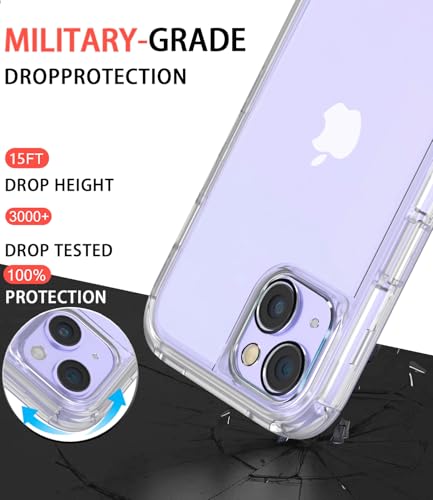Diverbox for iPhone 13 Case [Shockproof] [Dropproof] [with Screen Protector ] 3in1 Heavy Duty Protection Phone Case Cover for Apple iPhone 13 (Clear) - color: Clear