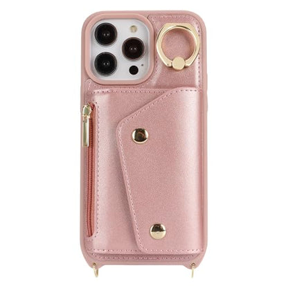 Lipvina Crossbody Wallet Case for iPhone 13 Pro,Rose Gold - color: 06-Rose Gold, size: iPhone 13 Pro 6.1"