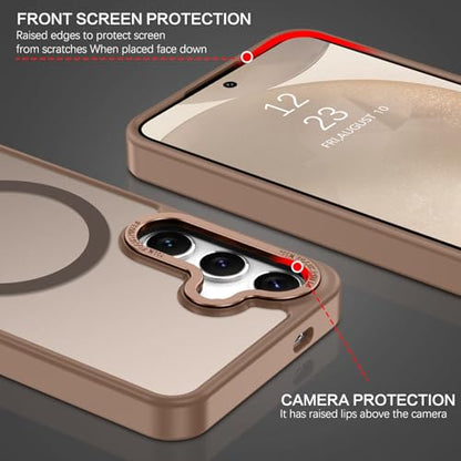BENTOBEN Magnetic for Samsung Galaxy S24 Plus Case [Compatible with Magsafe] Translucent Matte Slim Thin Shockproof Anti-Yellow Women Men Protective Phone Cases Cover for Samsung S24 Plus 6.7", Bronze - color: Bronze
