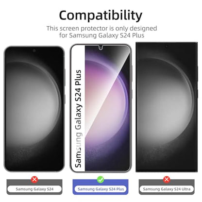 NEW'C for Samsung Galaxy S24+ (S24 Plus) 5G Screen Protector Tempered Glass - size: S24+ 6.7 inches