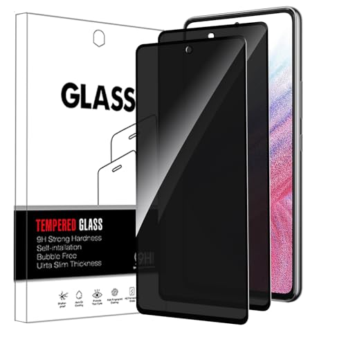 2 Pack Privacy Screen Protector for Samsung Galaxy A53 5G /A52(4G/5G)/ A51, [9H Hardness] HD [Black] Dark Anti Spy Private Tempered Glass Film for Samsung Galaxy A53 5G - size: Samsung Galaxy A53