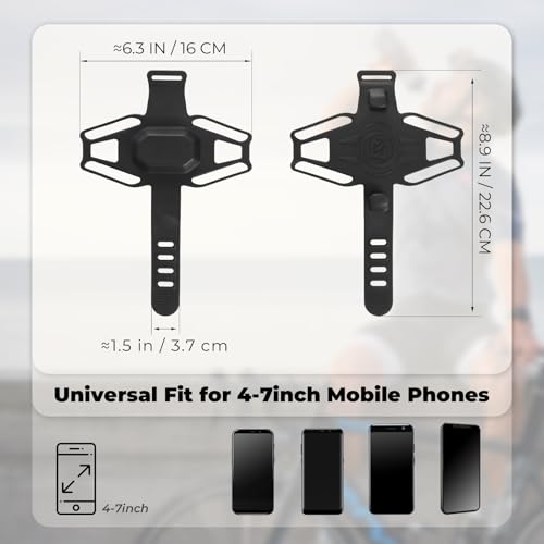 ROCKBROS Bike Phone Mount Stem Anti-Vibration Silicone Holder 4-7 Inch