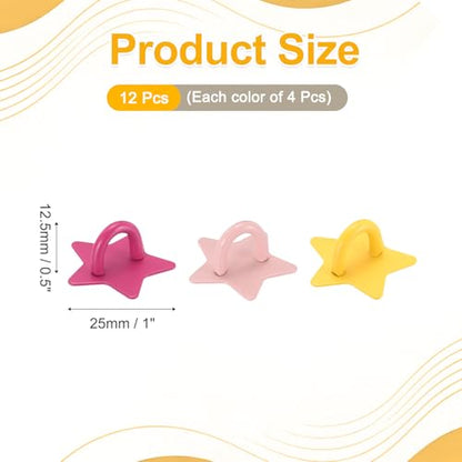 12Pcs Phone Ring Holder 1" Adhesive Star,Rose Red/Yellow/Pink - color: Rose Red/Yellow/Pink