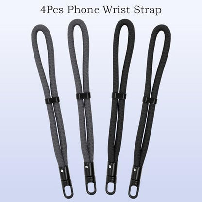 4Pcs Phone Wrist Strap with Tether Tabs, Lanyard for Phone with Ultra-Thin 0.015" Phone Tab, Adjustable Wristlet Strap 360°Rotating, Wrist Lanyard for Running Cycling Outdoor