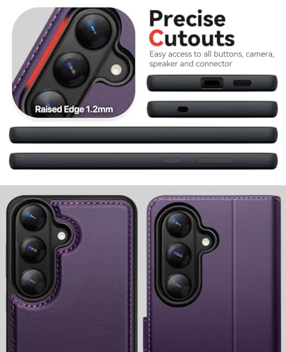 OCASE for Samsung Galaxy S26 Detachable Wallet Case with Card Holder, [2 in 1] PU Leather Flip Folio Case with RFID Blocking Stand Wrist Strap Shockproof Phone Cover 2026, Dark Purple - color: Dark Purple, size: Samsung Galaxy S26
