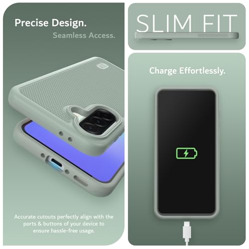 TUDIA DualShield Grip Designed for Samsung Galaxy A36 5G Case (2025), [MergeGrip] Military Grade Dual Layer Shockproof Slim Tough Heavy Duty Protective Phone Case for Galaxy A36 (Green Lily) - color: Green Lily