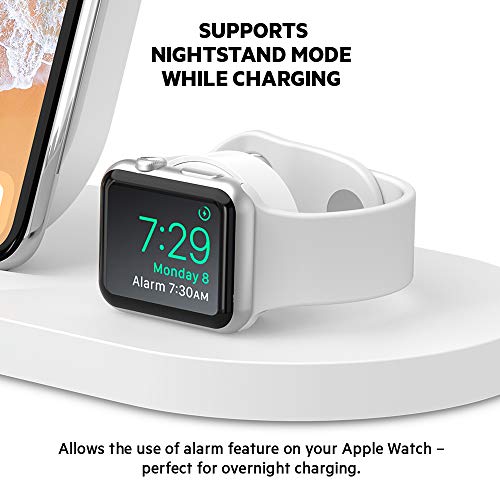 Belkin Boost Up Wireless Charging Dock for iPhone + Apple Watch + USB-A Port (Wireless Charger for iPhone XS, XS Max, XR, X, 8/8 Plus, Apple Watch 4, 3, 2, 1) - White
