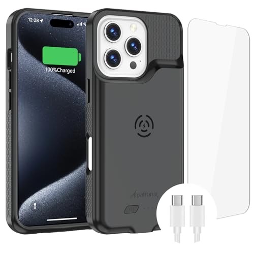 Alpatronix Battery Case for iPhone 16 Pro Max, Portable Strong Slim Protective Extended Charger Cover, 15W Fast Charging, High Capacity with Wireless Charging Case (BX16PM) Black - size: Apple iPhone 16 Pro Max (6.9 inch)