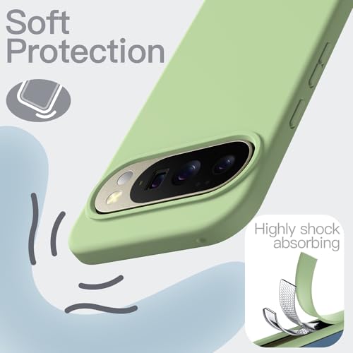 JETech Silicone Case for Google Pixel 10/10 Pro, Jade | Silky Soft Touch, Shockproof Protection, Scratch Resistant, Microfiber Lining - color: Jade, size: Pixel 10/10 Pro