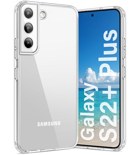 Vakoo Case for Samsung Galaxy S22+ Plus 5G | Clear Anti-Yellowing, Hard Back, Military-Grade Drop Protection, Supports Wireless Charging - Transparent - color: Transparent, size: S22+ Plus