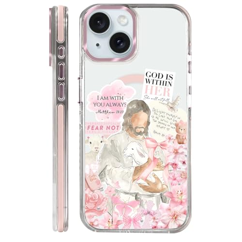 Clear Magnetic Case for iPhone 14 Plus, Slim Anti-Yellow Transparent Cover, Military Grade Protection, Phone Cases for iPhone 14 Plus, A Pink Jesus - color: A Pink Jesus, size: Iphone 14 Plus