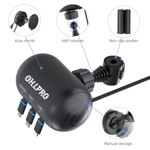 OHLPRO Multi Car Retractable Backseat 3 in 1 Car Charging Station, Adapter - size: Car Adapter | 3-IN-1 Charging Station
