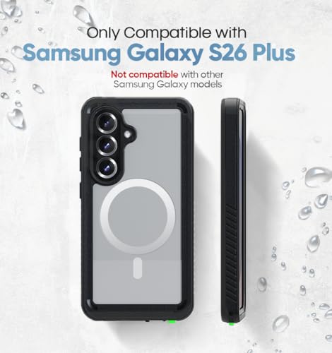 MOTIVE Waterproof Case with Belt Clip Samsung Galaxy s26 Plus | 6.7" | Built-in screen protector, Full protection, compatible with MagSafe, 360° holster - size: s26 Plus