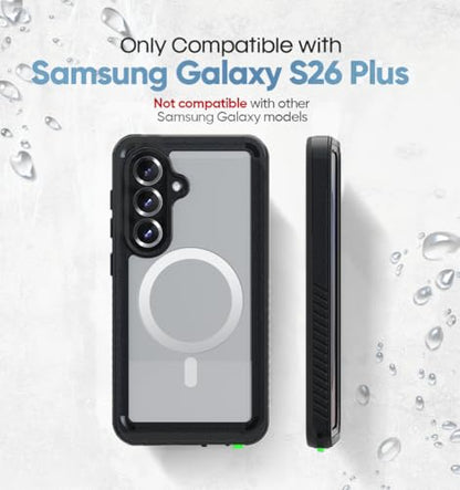 MOTIVE Waterproof Case with Belt Clip Samsung Galaxy s26 Plus | 6.7" | Built-in screen protector, Full protection, compatible with MagSafe, 360° holster - size: s26 Plus
