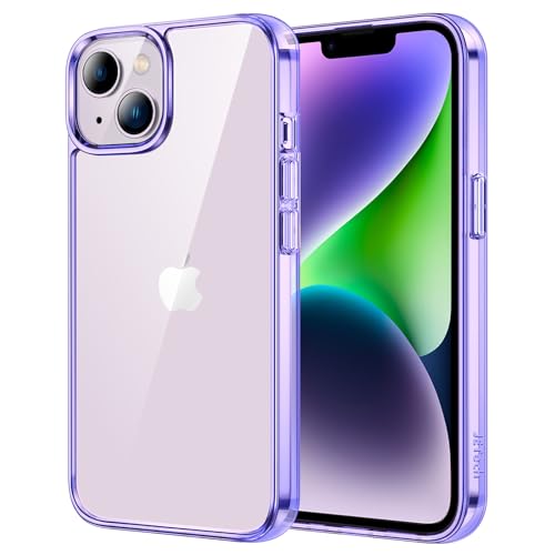 JETech Case for iPhone 14, Anti-Yellowing, Deep Purple | Shockproof Protection, Scratch Resistant Hard PC Back, Durable Transparent TPU Bumper - color: Deep Purple, size: iPhone 14