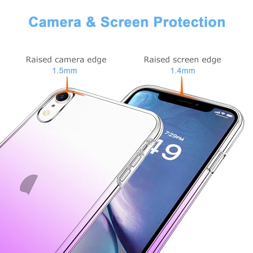 JJGoo Compatible with iPhone XR Case Clear Soft Transparent Shockproof Protective Slim Thin Bumper Phone Cover for XR, Gradient Purple - color: Gradient Purple