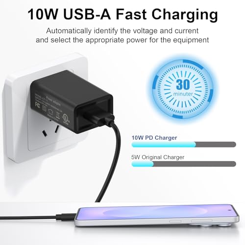 2 Pack 10W USB Charger Block, Fast Charging Wall Charger Power Adapter Brick Cube for iPhone 14 13 12 11 Pro Max SE XS XR X 8 7 6 6S Plus (Black) - color: Black