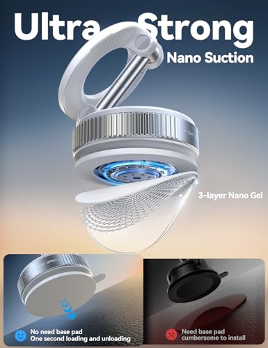 JOYROOM Vacuum Magnetic Car Phone Holder, Strongest Suction Cup 360° Adjustable Magsafe Car Phone Mount, Foldable Cell Phone Holders for Your Car for iPhone 16 Pro Max 15 14 13 12 Plus/Android