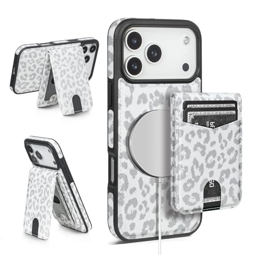 SkyEagle Compatible with MagSafe iPhone 17 Pro Max Wallet Case,Leopard-White - color: Leopard-White, size: iPhone 17 Pro Max - 6.9"