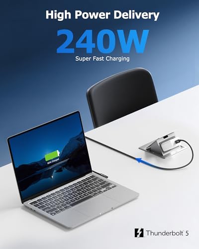 Cable Matters [Intel Certified] 80G Right Angle Thunderbolt 5 Cable, 2.6ft