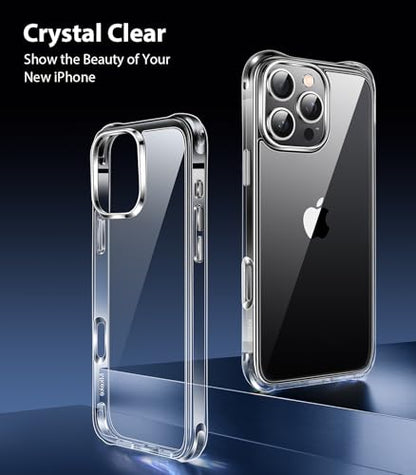 Mkeke for iPhone 16 Pro Max Case Clear [Not-Yellowing] [Military-Grade Drop Protection] Shockproof Protective Clear iPhone 16 Pro Max Case Phone Bumper case for Apple 6.9 inch 2024 - size: for iPhone 16 Pro Max Case 6.9"