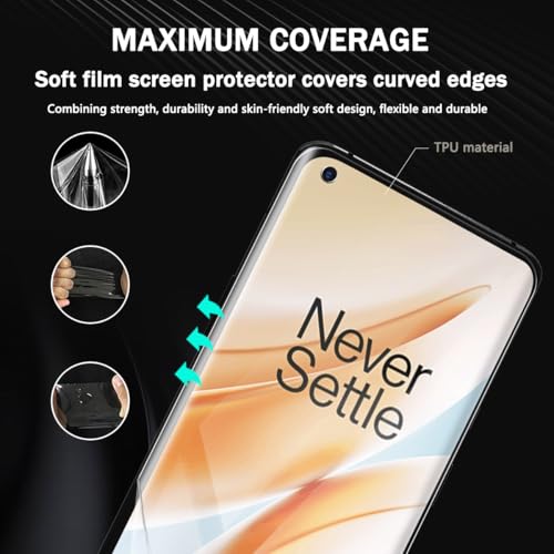 3 Pack for OnePlus 8 Pro Screen Protector Flexible TPU Film Not Tempered Glass with Easy Installation Tool, Anti Scratch HD Clear Screen Protector for OnePlus 8 Pro