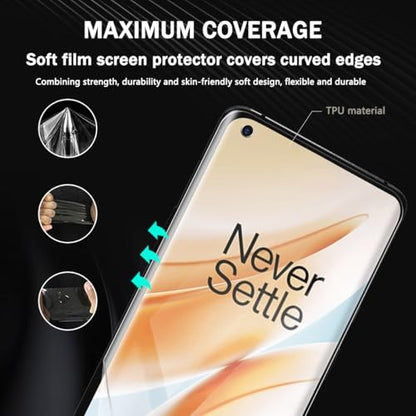 3 Pack for OnePlus 8 Pro Screen Protector Flexible TPU Film Not Tempered Glass with Easy Installation Tool, Anti Scratch HD Clear Screen Protector for OnePlus 8 Pro