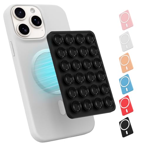 Magnetic Suction Phone Mount for MagSafe Case,Silicone Sticky (Black) - color: Black