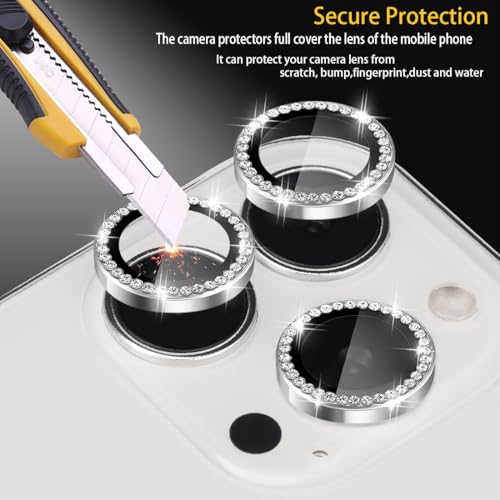 Camera Lens Protector for iPhone 16 Pro/16 Pro Max, Diamond Silver - color: Diamond Silver