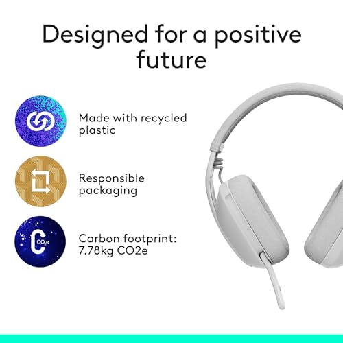Logitech Zone Vibe 100 Wireless Over Ear Headphones - Off White - color: Off White