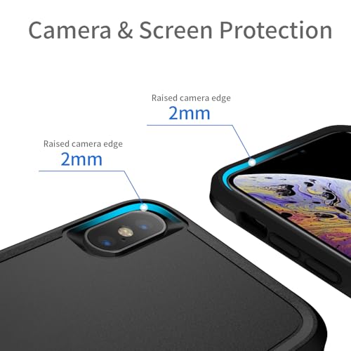 Designed for iPhone Xs Max Case, Heavy Duty Protection Shockproof Dropproof Dustproof Anti-Scratch Phone Case Cover Protective Case, Black - size: for iPhone XS Max