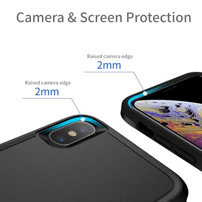 Designed for iPhone Xs Max Case, Heavy Duty Protection Shockproof Dropproof Dustproof Anti-Scratch Phone Case Cover Protective Case, Black - size: for iPhone XS Max