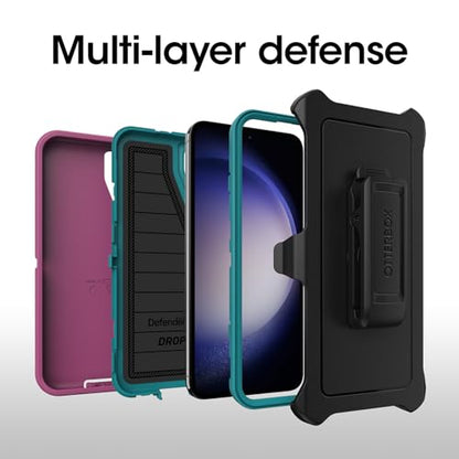 OtterBox Galaxy S23+ (Only) - Defender Series Case - Canyon Sun - Rugged & Durable - with Port Protection - Includes Holster Clip Kickstand - Microbial Defense Protection - Non-Retail Packaging - color: Canyon Sun