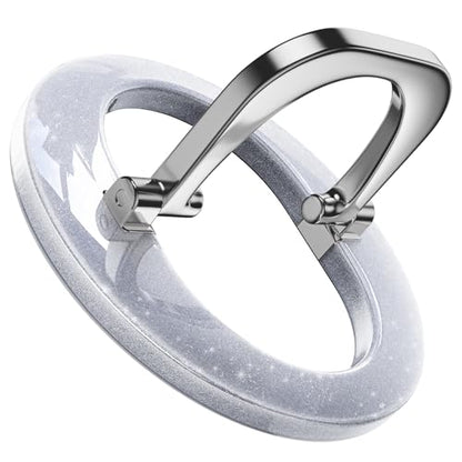SUPERONE MagSafe Phone Grip, Magnetic Phone Ring Holder & Adjustable Stand - color: Glitter Silver