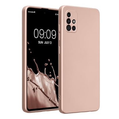 kwmobile Case Compatible with Samsung Galaxy A51 Case -Soft TPU Back Phone Cover - with Metallic Look - Metallic Rose Gold - color: metallic rose gold, size: Galaxy A51