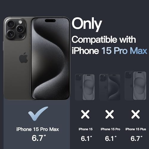 JETech Case for iPhone 15 Pro Max, Anti-Yellowing, Black | Shockproof Protection, Scratch Resistant Hard PC Back, Durable Transparent TPU Bumper - color: Black, size: iPhone 15 Pro Max