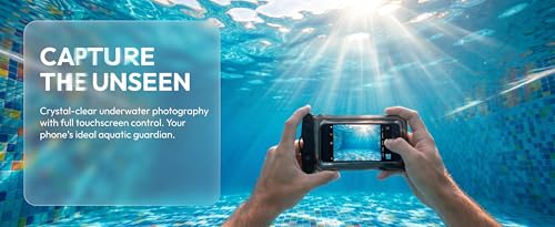 2 Pack Waterproof Phone Pouch Underwater Dry Bag Ultra-Clear Dual-Sided Touchscreen Case with Lock Seal for Swimming Snorkeling & Beach-Pink-Black - color: Pink-Black