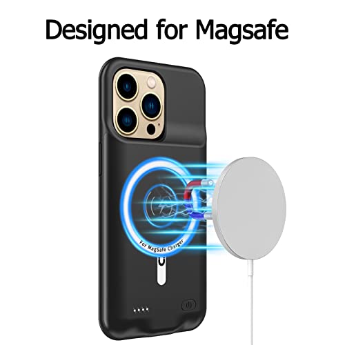 Battery Case for iPhone 13 Pro, Upgraded Real 10000mAh Portable Protective Charging Case with Wireless Charging Compatible with iPhone 13 Pro (6.1 inch) Battery Pack Charger Case with Carplay (Black) - size: iPhone 13 Pro