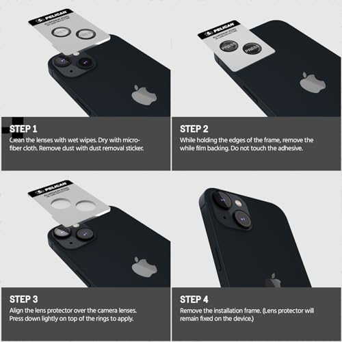 Pelican iPhone 15/iPhone 15 Plus Camera Lens Protector - Black - size: iPhone 15 / iPhone 15 Plus