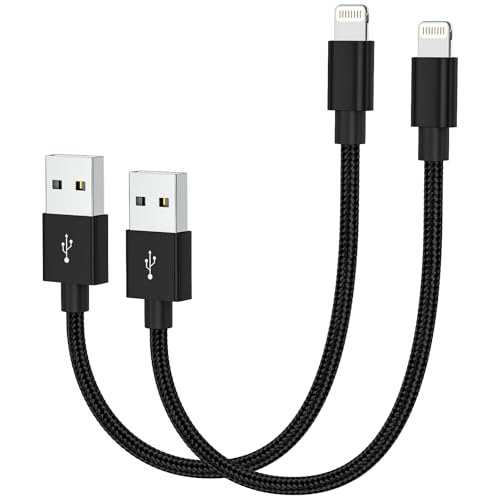 2 Pack Short iPhone Charger 1ft, USB Lightning Cable 1 Foot for iPhone 14-5 - size: 1 FT