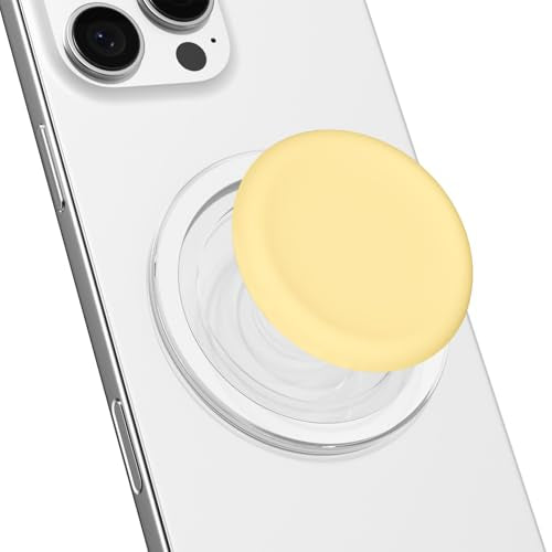 Svanove Silicone Magnetic Phone Grip Compatible with Magsafe Phone Grip Holder, Cute Cell Phones Grips Stand Collapsible Kickstand for iPhone Samsung, Slim Thin Matte Soft Rubber TPU, Yellow - color: Yellow, style: Magnetic
