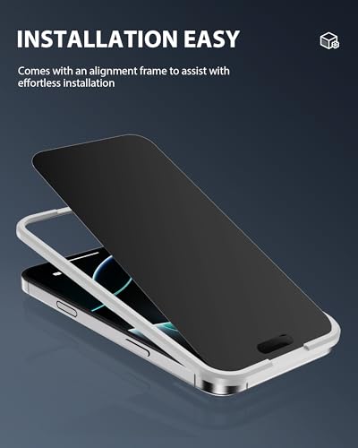 GIGIKISS Compatible for iPhone 17 Pro Max Privacy Screen Protector 6.9 inch, Anti Spy Anti Blue Light HD Tempered Glass Screen Protector Easy Installation, Case Friendly, 2 Pack Black - size: for iPhone 17ProMax 6.9 inch - Black