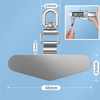 TENOC 360 Rotation Metal Phone Tether Tab, 2Pcs, Silver - color: 360° Rotation-silver